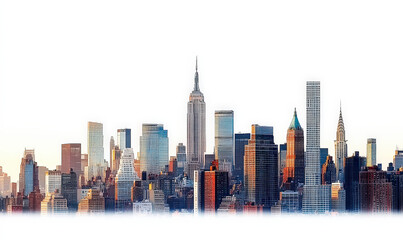Fototapeta premium High rise buildings in modern cities, white background photo
