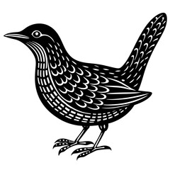 Minimalist Oilbird on White Background