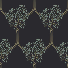 Seamless pattern of stylized trees.