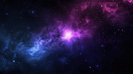 Obraz premium Cosmic Nebula, vibrant purple and blue gas clouds, distant stars, background space scene; ideal for science fiction
