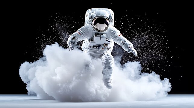 Astronaut Emerging from a Cloud of Cosmic Dust