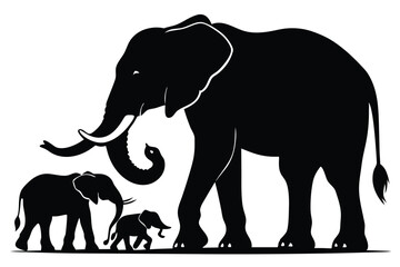 Fototapeta premium Elephant Silhouette vector