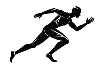A sprinter in motion silhouette style vector.eps