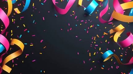 Colorful Balloons and Confetti Celebration Background.