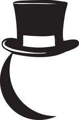 eid moon with hat with silhoutte with white bg