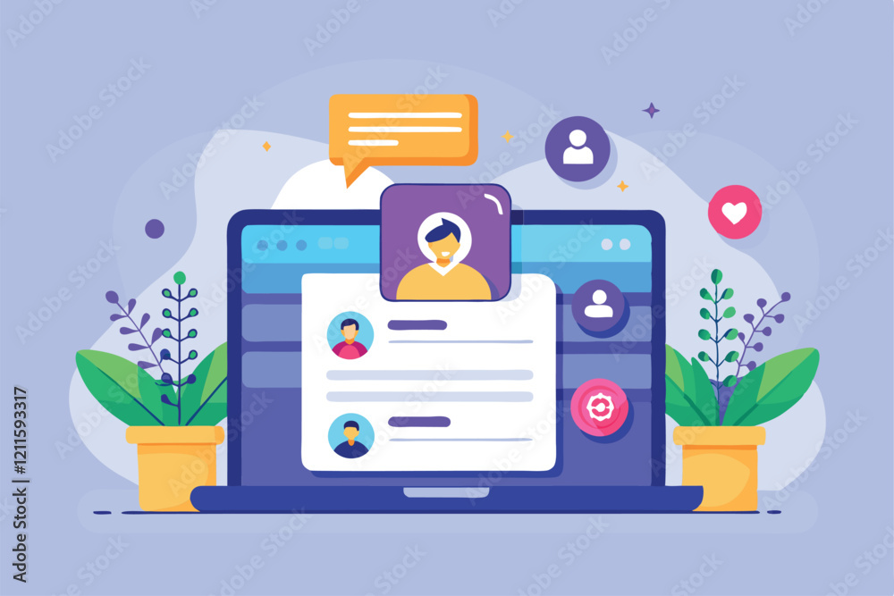Poster a modern login interface showcases customizable features along with user interaction elements on a l
