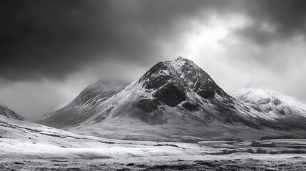 Majestic Scottish Highlands: A Dramatic Winter Landscape