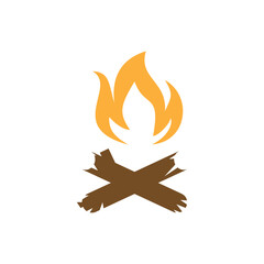 campfire flat design icon logo