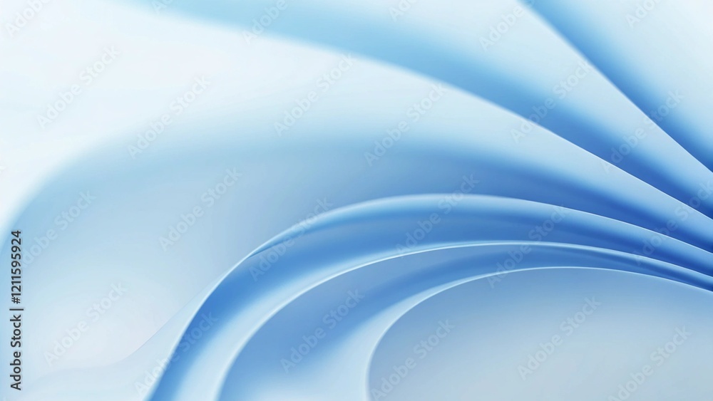 Aufkleber Abstract soft blue wave background. 3d blue background with blue lines curved, wavy sparkle with copy space for text. Three-dimensional wave and blue background flowing elegant design smooth pattern