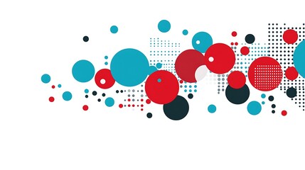 Abstract Colorful Circles Design with Dots Pattern