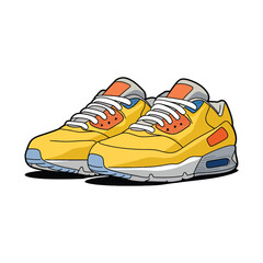 Shoes sneaker outline drawing vector symbol icon, shoe fill in the blank set collection, black line sneaker trainers template outline.