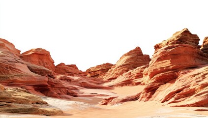 Red sandstone canyon landscape, desert, rocks, arid.