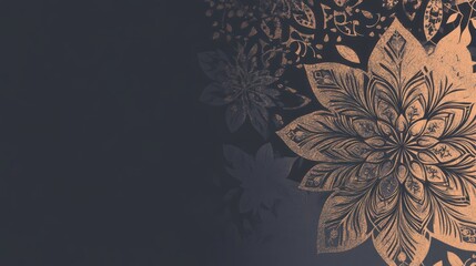 Elegant rose gold floral design banner, dark background, website header