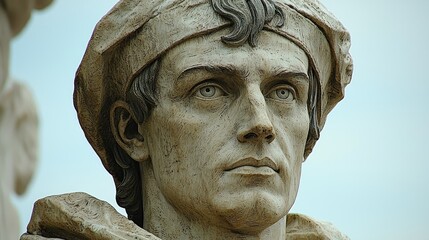 Obraz premium Stone Sculpture Bust of a Young Man