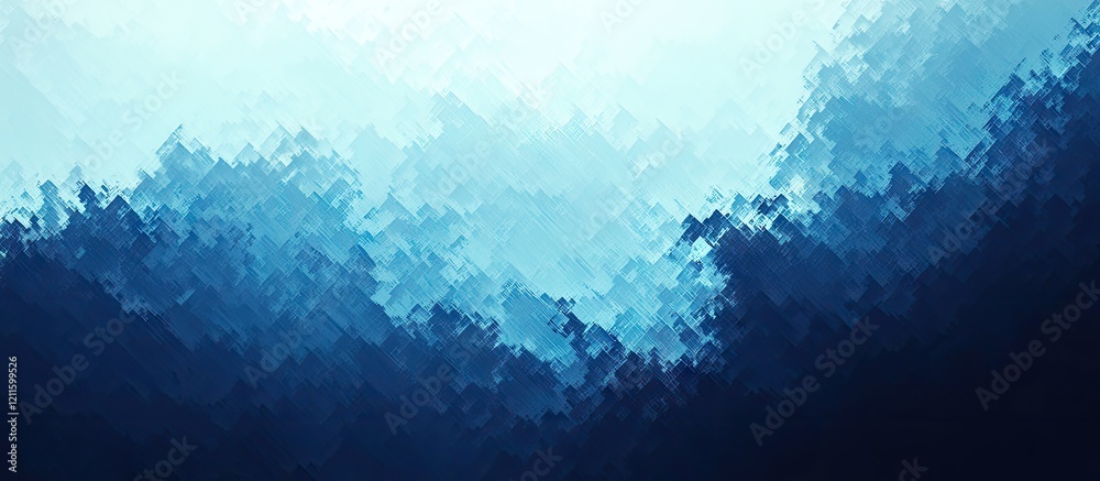 Fototapete abstract blue digital background with pixelated textures and layered dark to light gradients, ideal 