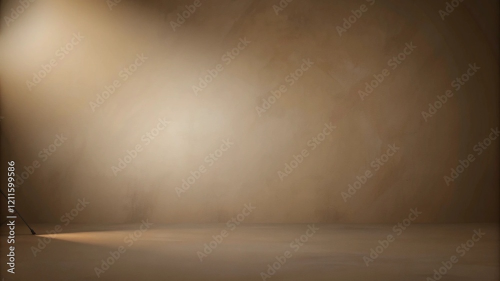 Poster beige studio background. neutral background with soft rays. warm soft light studio lighting. photost