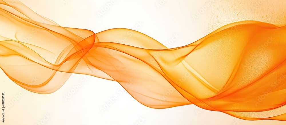 Poster vibrant abstract orange wave flowing across a soft gradient background with smooth curves and dynami