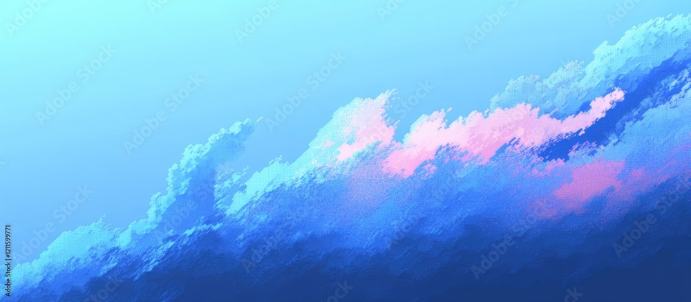 Leinwandbilder abstract digital background with soft blue and pink clouds on a gradient sky ideal for creative proj