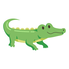 Cute Green Alligator Character Illustration
