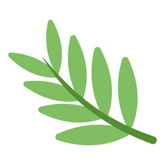 Naklejka premium Green Leaf with Branch Illustration 