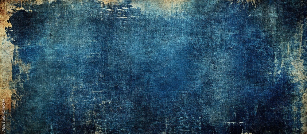 Poster artistic blue watercolor texture layered on rough canvas paper creates a unique abstract background 