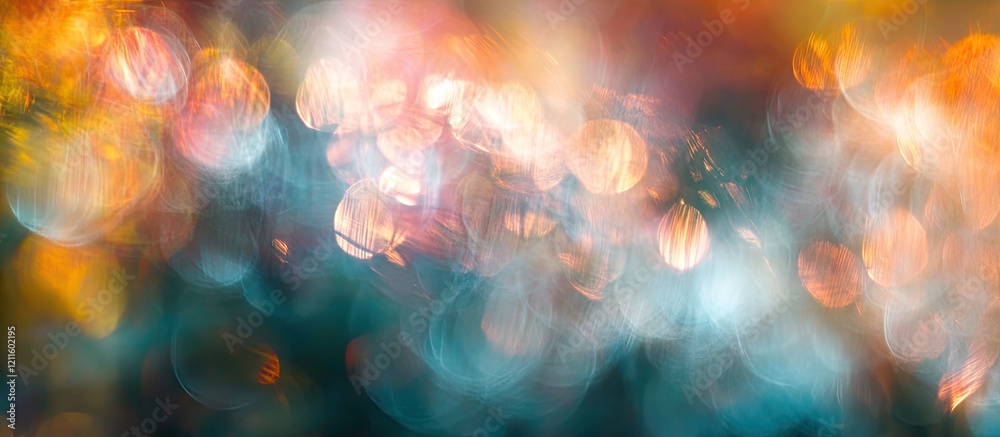 Leinwandbilder mesmerizing abstract background featuring blurred colorful bokeh lights in vibrant hues of orange, b