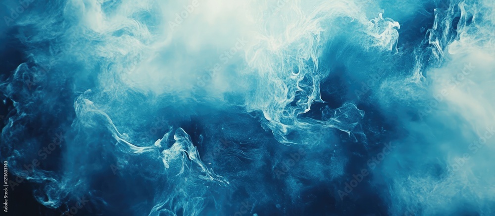 Leinwandbilder serene abstract blue background with soft light creating inviting atmosphere fluid wisps of blue and