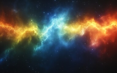 Naklejka premium Cosmic nebula, vibrant colors, space.