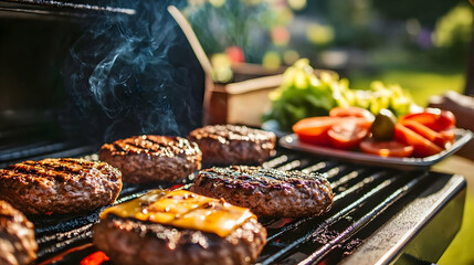 Succulent Grilled Burgers on BBQ: A Summer Feast