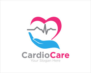 cardiology care protection logo designs for medical service