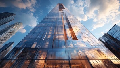 Fototapeta premium Majestic Skyscraper Reaching for the Heavens