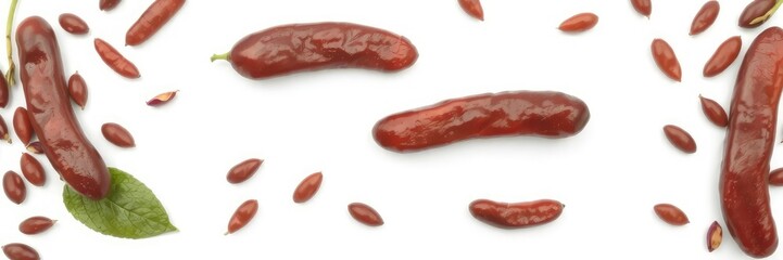 Fresh red kidney bean isolated on a white background with copy space, copy space, fresh