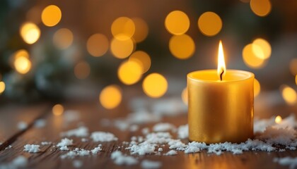 warm ambiance created by lit candles and pine branches for christmas
