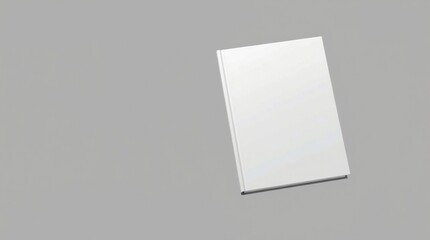 Blank book cover with empty pages on a white background, mockup template