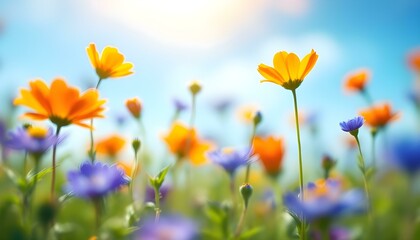 Fototapeta premium Beautiful Closeup of Radiant Yellow Daisy Petals Against Blurred Floral Background