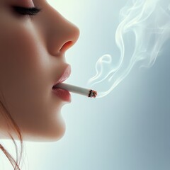 Smoking woman in urban setting portrait photography low light intimate atmosphere close-up view