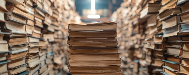 Obraz premium Piles Judicial Court Files Generative AI