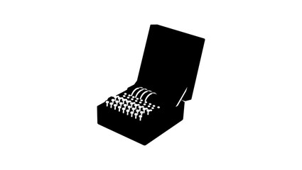 Obraz premium Enigma K machine, black isolated silhouette