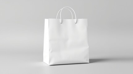 A white shopping bag on a black background with a green shopping bag nearby, mockup template