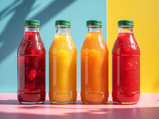 Vibrant Colorful Juice Bottles for Eye-Catching Business Ads