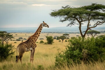 Fototapeta premium giraffe in the savannah