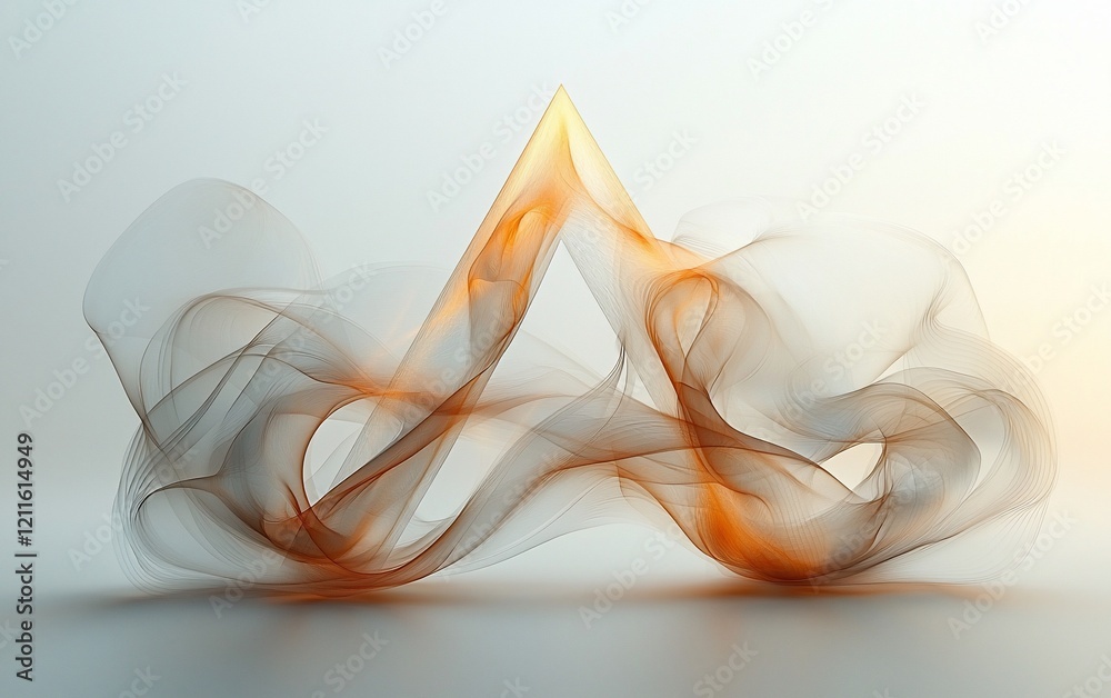 Poster Abstract triangle shape with flowing smoke.