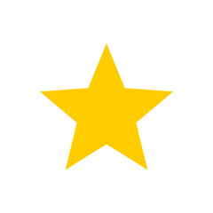 Yellow pointed Star. Gold star vector icon