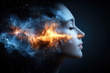 Artistic exploration of cosmic consciousness and mental well-being