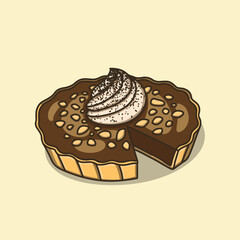 Chocolate pie with crispy crust