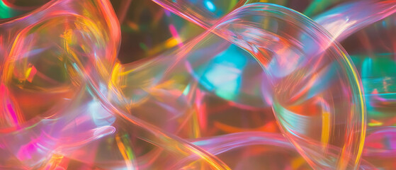 Multicolored intertwined wires illustrating speed and data flow in a vibrant abstract background