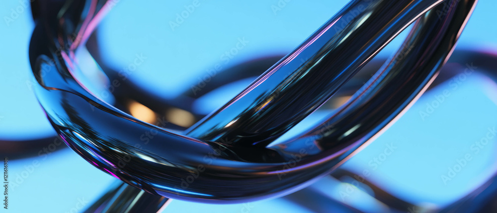 Poster Dynamic motion captured in abstract wires bending and merging against a vivid backdrop