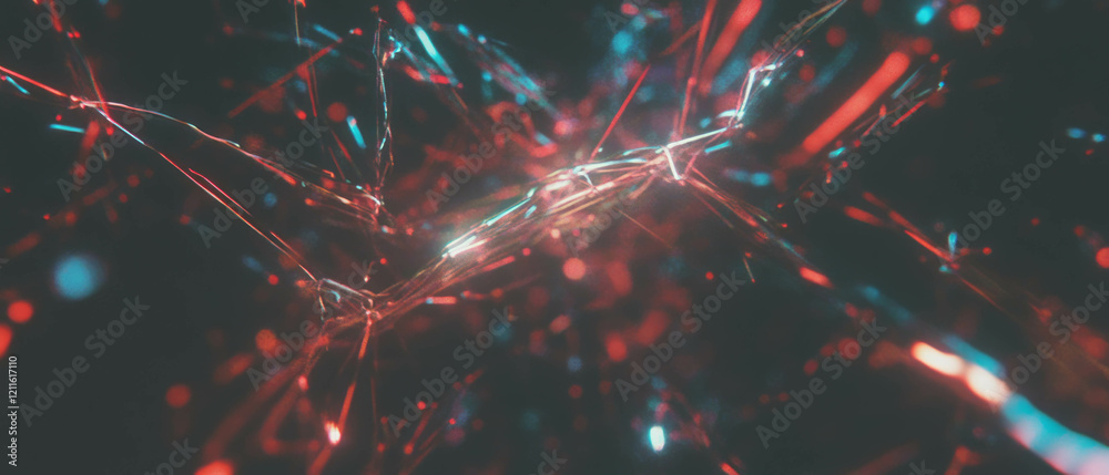 Poster abstract representation of connectivity through intricate wiring and vibrant colors