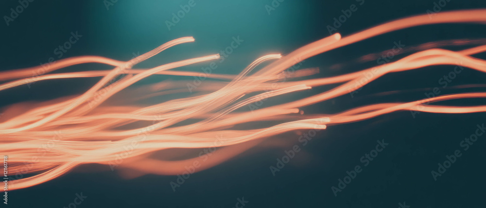 Aufkleber Dynamic wires create abstract patterns of connection and speed across an ethereal background