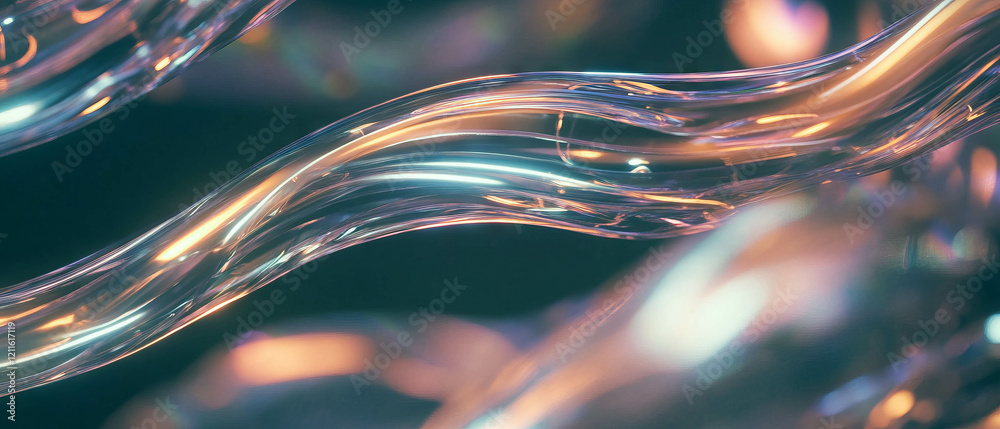 Poster abstract representation of connectivity with vibrant wires and fluid shapes